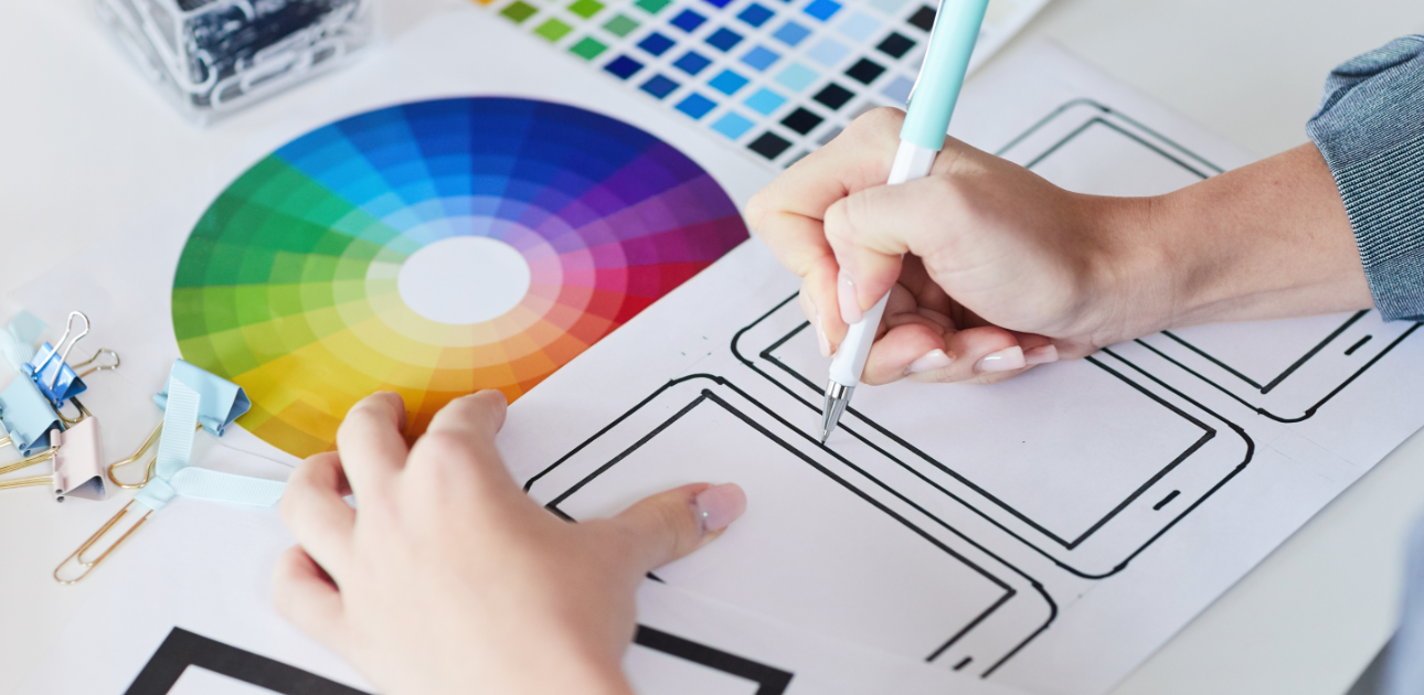 Strategic brand design process showcasing visual identity elements and creative brand development